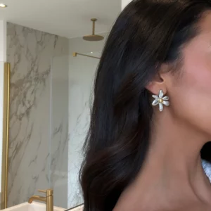 Boucles d’oreilles fleurs argent