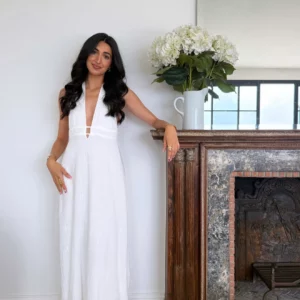 Robe longue dos nu blanche